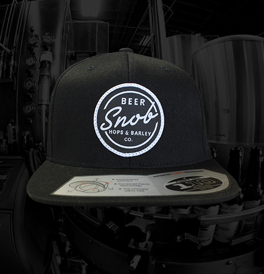 Beer Snob Snap Back Hat (Black) Background