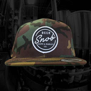 Beer Snob Snap Back Hat (Camo) Background
