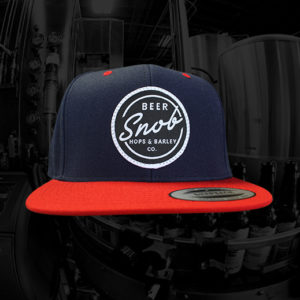 Beer Snob Snap Back Hat (Navy & Red)