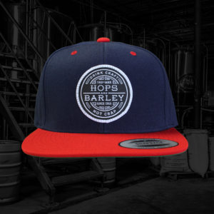 DRINK CRAFT NOT CRAP SNAP BACK HAT (NAVY & RED)